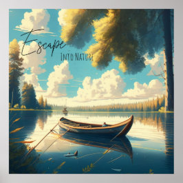 Utrymme in i naturen | Fiske efter fritidsbåt Poster