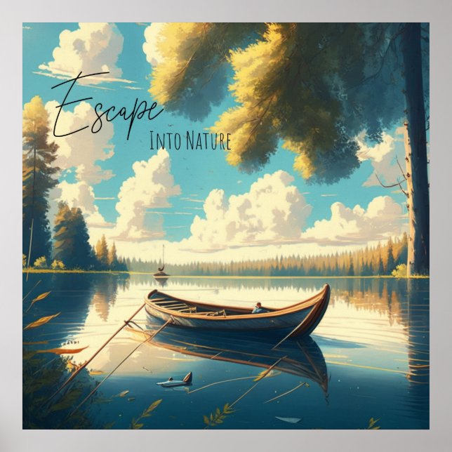 Utrymme in i naturen | Fiske efter fritidsbåt Poster (Framsidan)