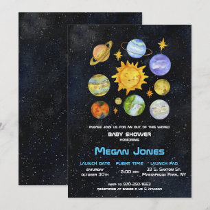 Utrymme Inbjudan till Solar System Baby Shower