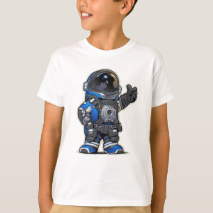 Utrymme Ingenjör Tecknad Kids Tshirt - Blue T Shirt