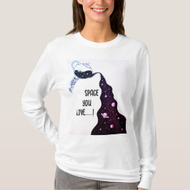 Utrymme Kärlek Festive Girl T Shirt