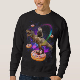 Utrymme med större djup Dinosaur T-Rex Donuts Lång Ärmad Tröja