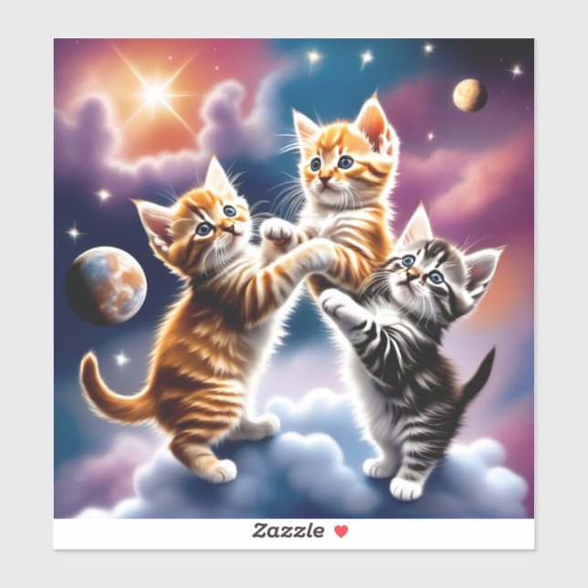 Utrymme och katt klistermärken (Ark)