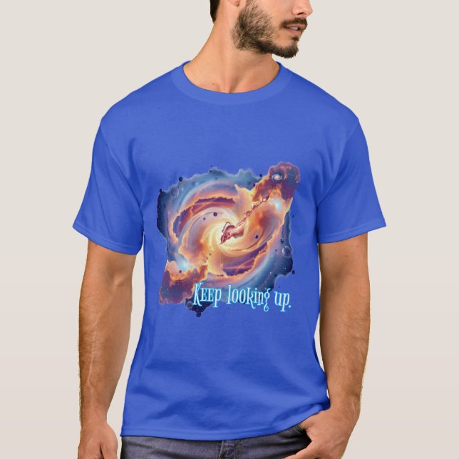 Utrymme och position: Behållan tittar upp. T Shirt (Framsida)