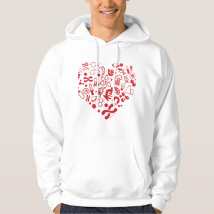 Utrymme- och vetenskapshjärta sweatshirt med luva