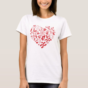 Utrymme- och vetenskapshjärta t-shirt