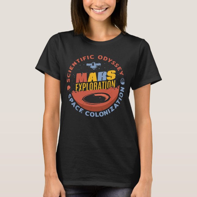 Utrymme Odyssey & Mars Exploration Utomjordingars T Shirt (Framsida)