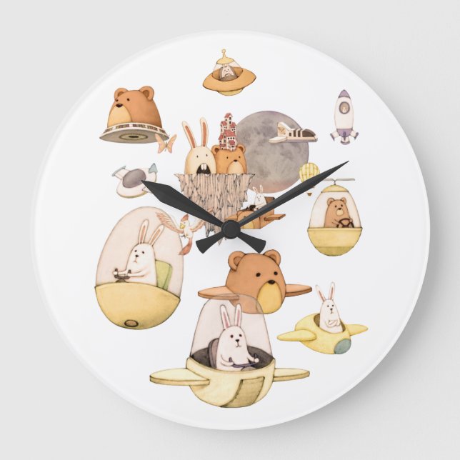 Utrymme Resa akrylväggsklocka Stor Klocka (Framsida)