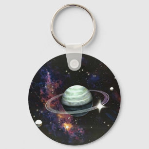 Utrymme, Saturn ringar & måne Nyckelring