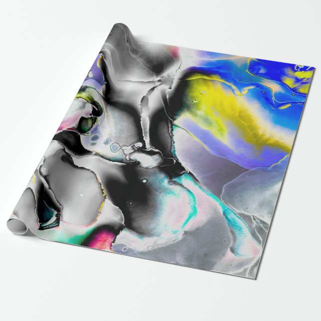 Utrymme. Shiny White Background. Smoke Slate Bild Presentpapper (Utrullad)