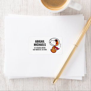 UTRYMME   Snoopy Astronaut Adressetikett