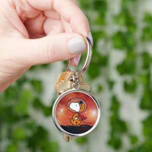UTRYMME Snoopy Geometric Måne Walk Rund Silverfärgad Nyckelring