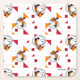 UTRYMME Snoopy Space Kostym White Mönster Underlägg Papper Kvadrat