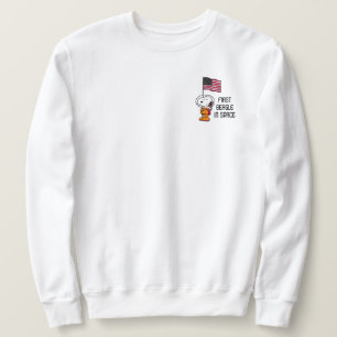 UTRYMME Snopy med Flagga astronaut Lång Ärmad Tröja