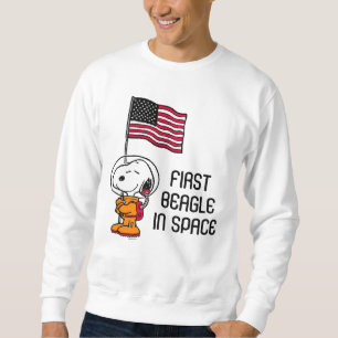 UTRYMME Snopy med Flagga astronaut Lång Ärmad Tröja
