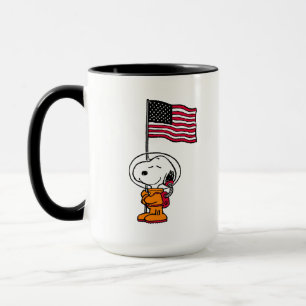UTRYMME Snopy med Flagga astronaut Mugg