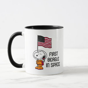 UTRYMME Snopy med Flagga astronaut Mugg