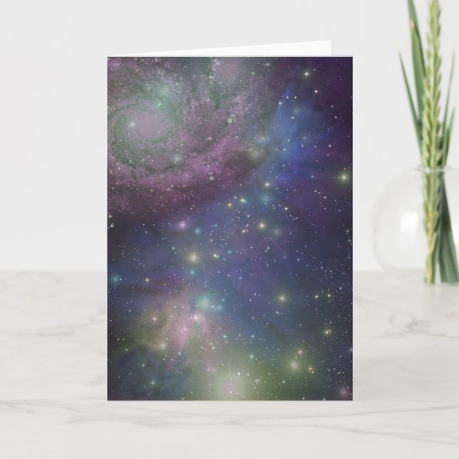 Utrymme, stjärnor, galaxer och nebulas kort (Framsida)