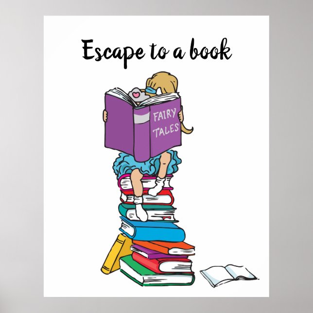 Utrymme vid en bok-saga som läser barn poster (Framsidan)