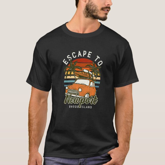 Utrymme vid Newport Beach Rhode island Ocean Ri Su T Shirt (Framsida)