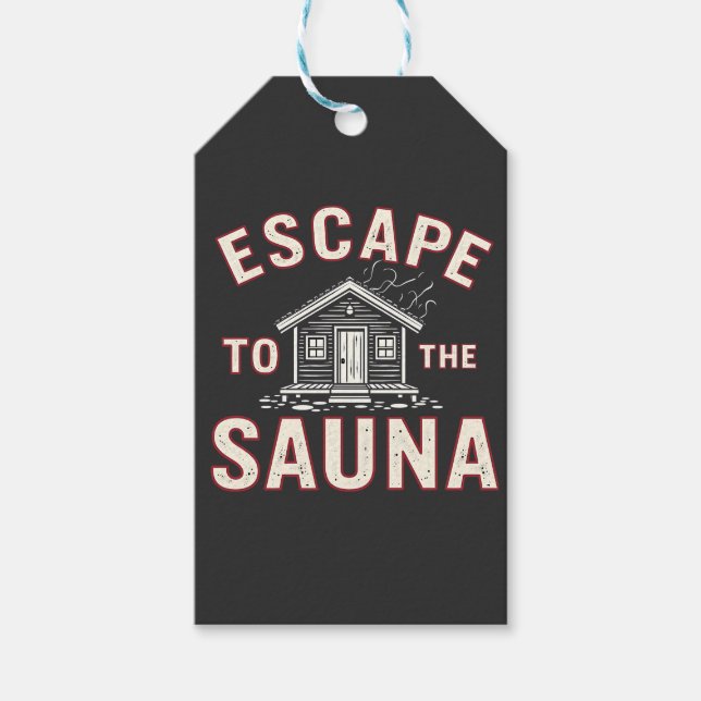 Utrymme vid Sauna Funny Spa Day Sauna Älskare Presentetikett (Framsidan)