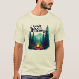 Utrymme vid vildmarken - Campfire Mountain Adven T Shirt