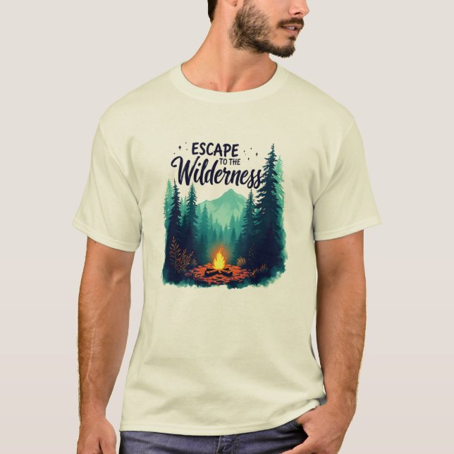 Utrymme vid vildmarken - Campfire Mountain Adven T Shirt (Framsida)