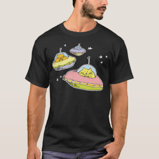 Utrymmeatomater i mellanslag, blå t shirt