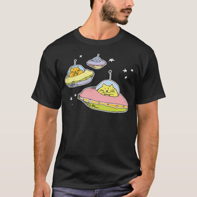 Utrymmeatomater i mellanslag, blå t shirt (Framsida)