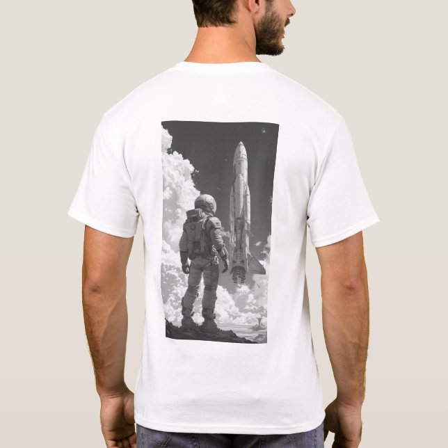 Utrymmeaut över skulderspets T-Shirt (Baksida)