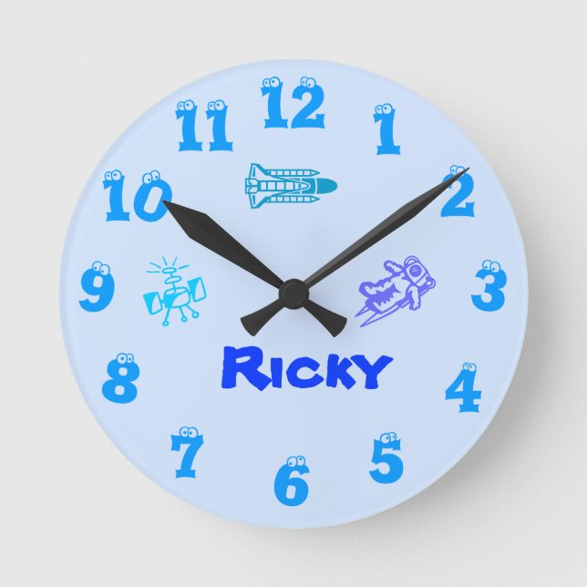 Utrymmeblåttväggen tar tid på rund klocka (Framsida)