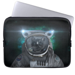 Utrymmekatt - den gröna nebulaen - laptop fodral