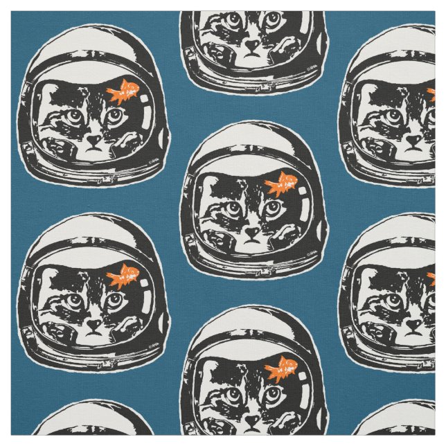 Utrymmekatt och guldfisken tyg (Provkarta)