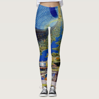 Utrymmekolonikonstverk/science fictionkonst leggings