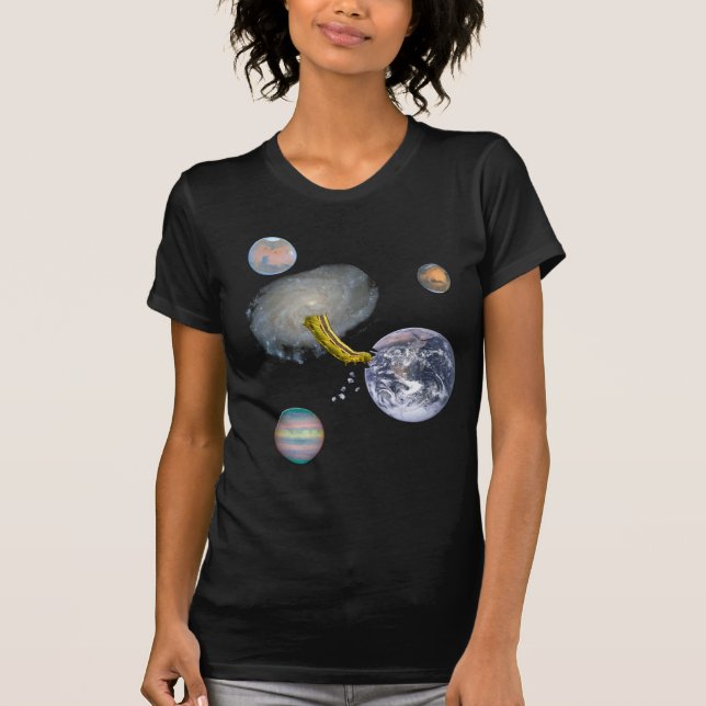 Utrymmemask som äter jord t-shirt (Framsida)