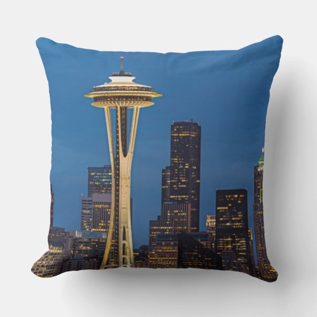 Utrymmenålen och den i stadens centrum Seattle Kudde (Framsida)