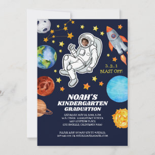 Utrymmes Astronaut Förskoleexamen Inbjudningar
