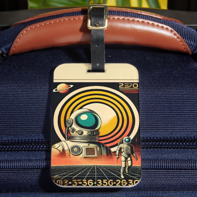 Utrymmesåldern Astronaut Landing Art Bagagebricka (Framsida Insitu 2)