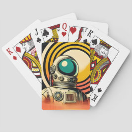 Utrymmesåldern Astronaut Landing Art Casinokort