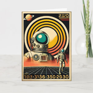 Utrymmesåldern Astronaut Landing Art Kort