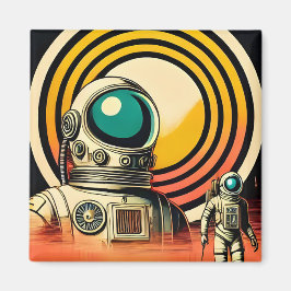 Utrymmesåldern Astronaut Landing Art Magnet