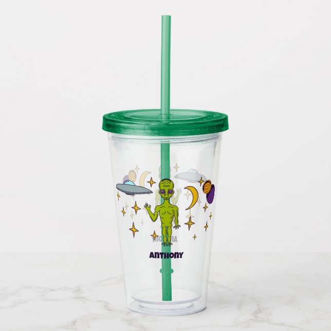 Utrymmesalias med flygande Personlig Take Away Mugg (Framsida)