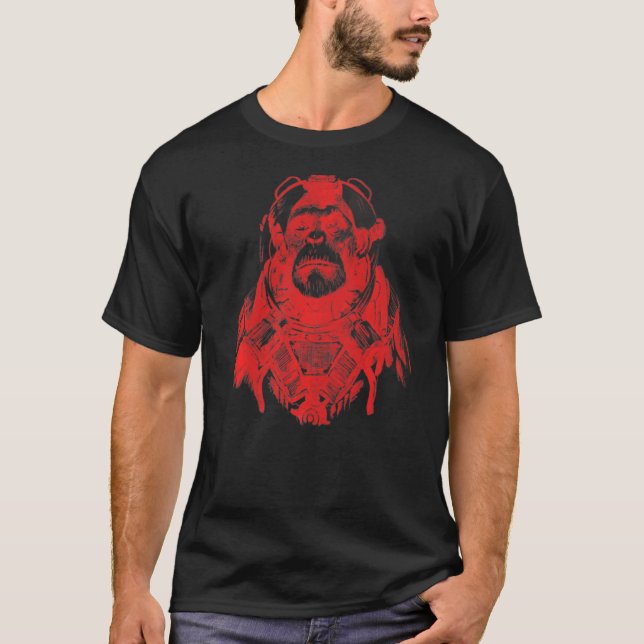 Utrymmesapastronaut Ape Animal Cute T Shirt (Framsida)