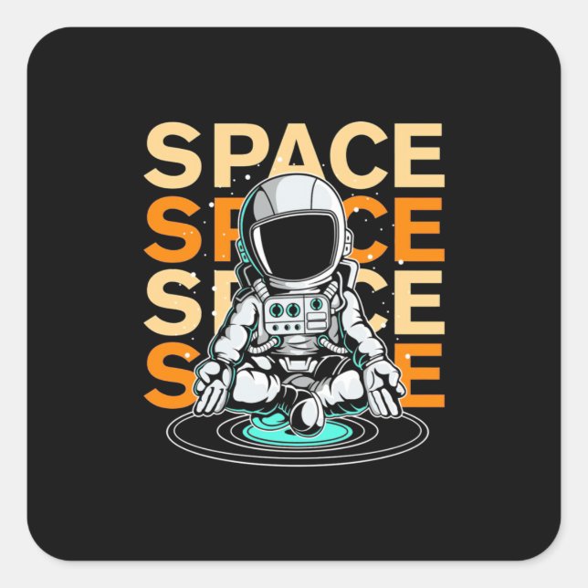 Utrymmesastronaut Fyrkantigt Klistermärke (Framsida)