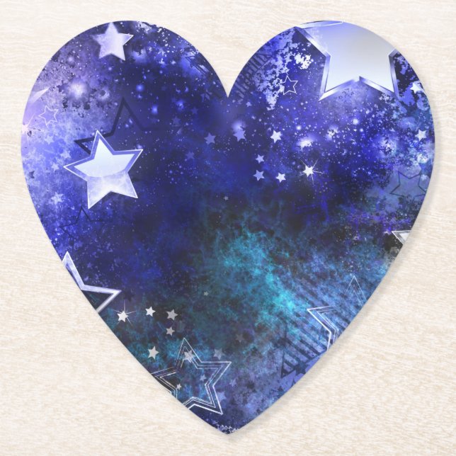 Utrymmesbakgrund med stjärnor underlägg papper (Framsida)