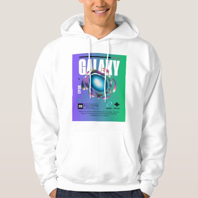 "Utrymmesbindning: Galactic Streetwear T-Shirts fo Hoodie (Framsida)