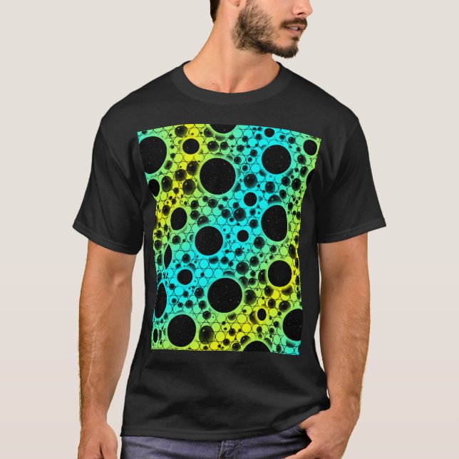 Utrymmesbubblor - cyan/Gult T Shirt (Framsida)