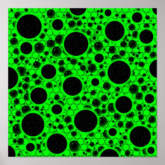 Utrymmesbubblor - Grönt Poster (Framsidan)