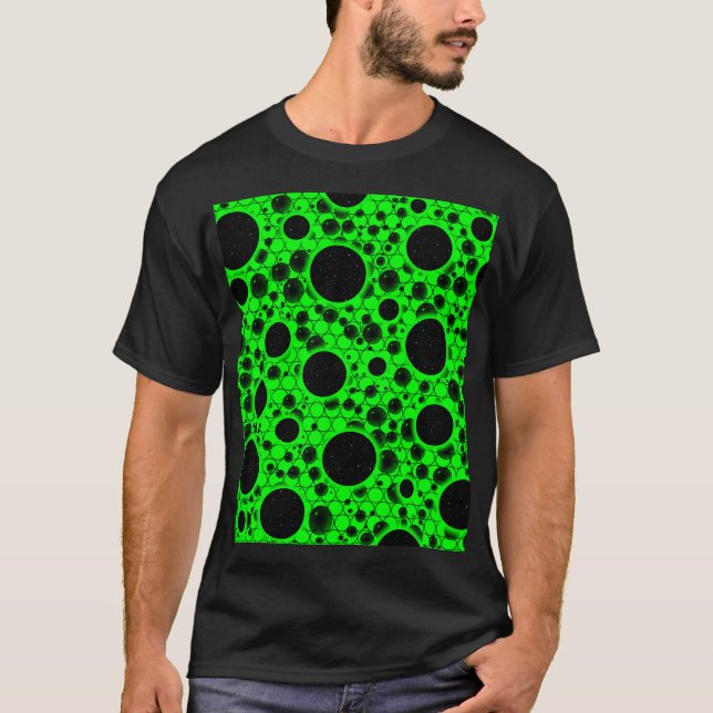 Utrymmesbubblor - Grönt T Shirt (Framsida)