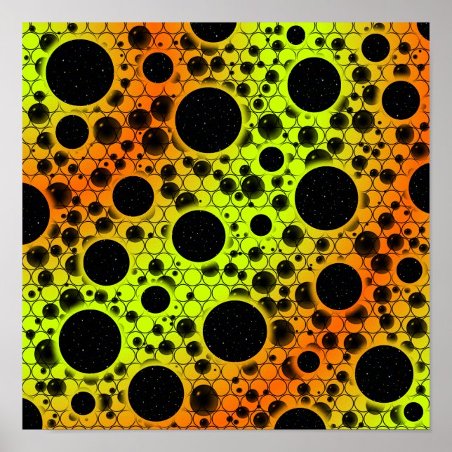 Utrymmesbubblor - kalk/Orange Poster (Framsidan)